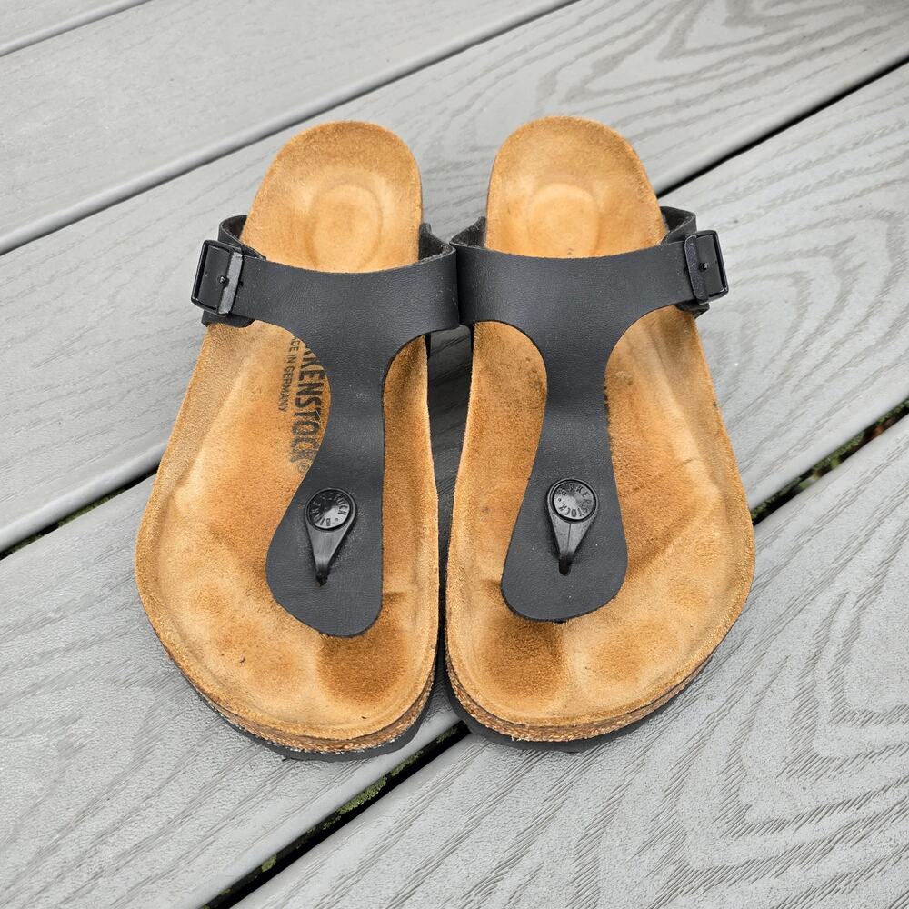 Birkenstock Women's Gizeh Sandal Black, Size 6